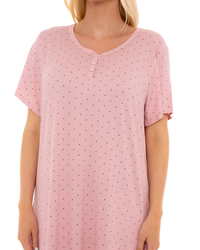 Luxury Soft Touch Longer Length Jersey Spot Nightdress up to Larger Sizes