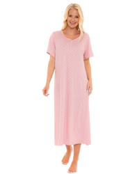 Luxury Soft Touch Longer Length Jersey Spot Nightdress up to Larger Sizes