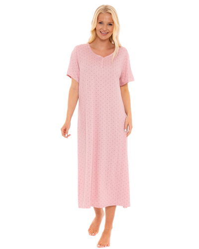 Charcoal Dot Luxury Soft Touch Jersey Nightdress