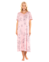 Long Plus Size Luxury Soft Touch Jersey Floral Nightshirt