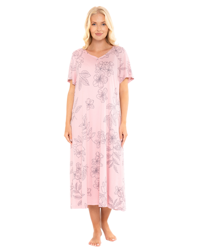Floral Plus Size Luxury Soft Touch Jersey Nightshirt