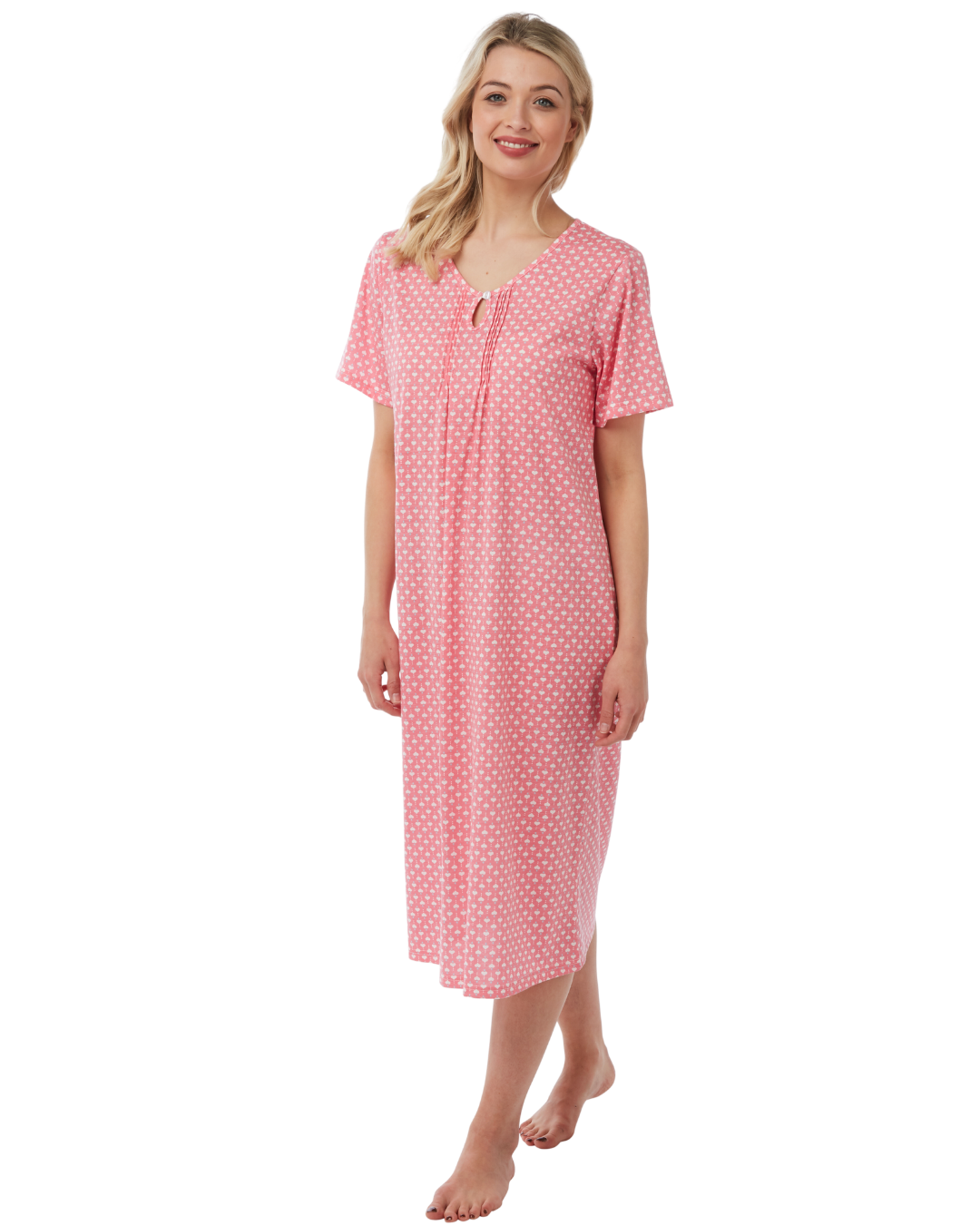 Heart Geo Print Jersey Nightdress