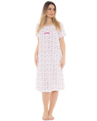 Butterfly Print 100% Cotton Jersey Short Sleeve Nightdress