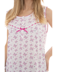 Butterfly Print 100% Cotton Jersey Sleeveless Nightdress