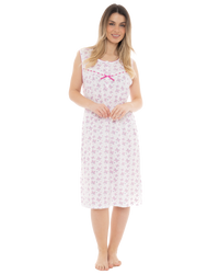 Butterfly Print 100% Cotton Jersey Sleeveless Nightdress