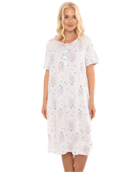 Moonlight Floral 100% Cotton Short Sleeve Nightdress