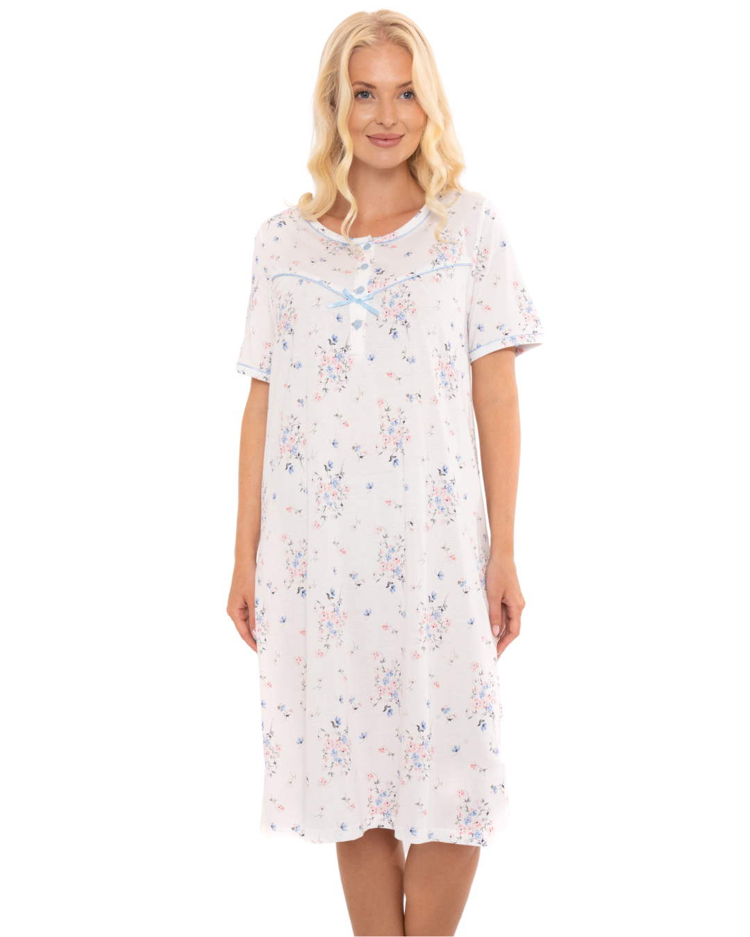Moonlight Floral 100% Cotton Short Sleeve Nightdress